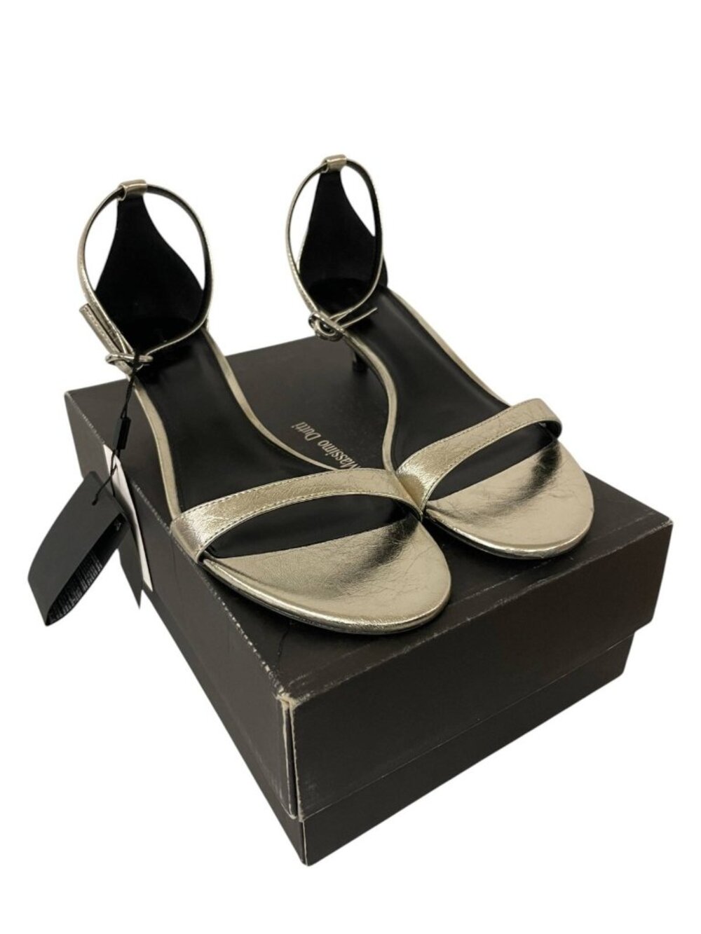 Massimo Dutti Kitten Heel Sandals Gold Strappy EU 40 US 9 1649/650 NWB